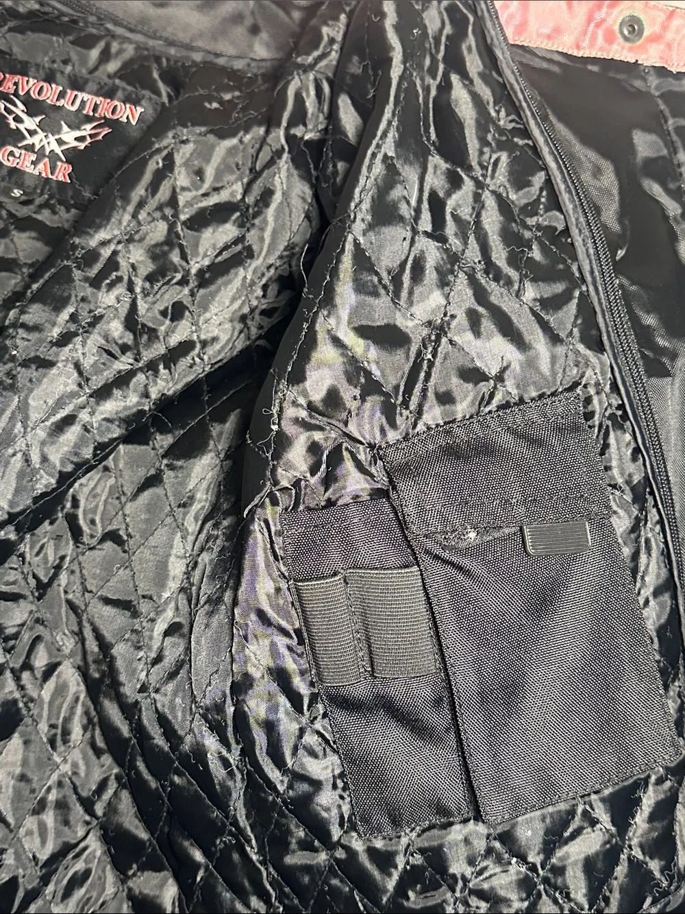 Revolution Gear Black with pink detail two layer motorcycle Jacket